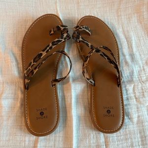 leopard print sandals. Size 10.